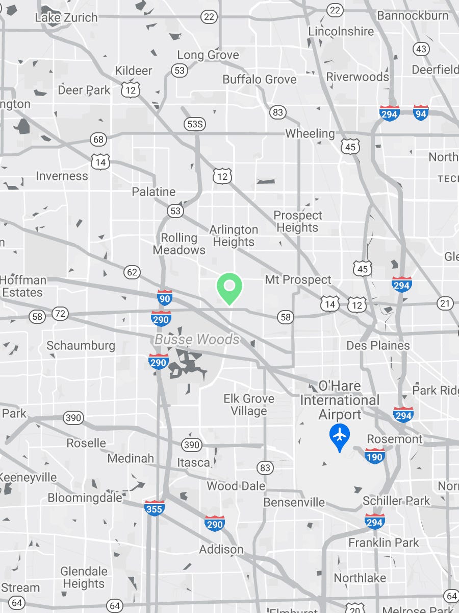 Map showing Verilife Arlington Heights, IL recreational dispensary location