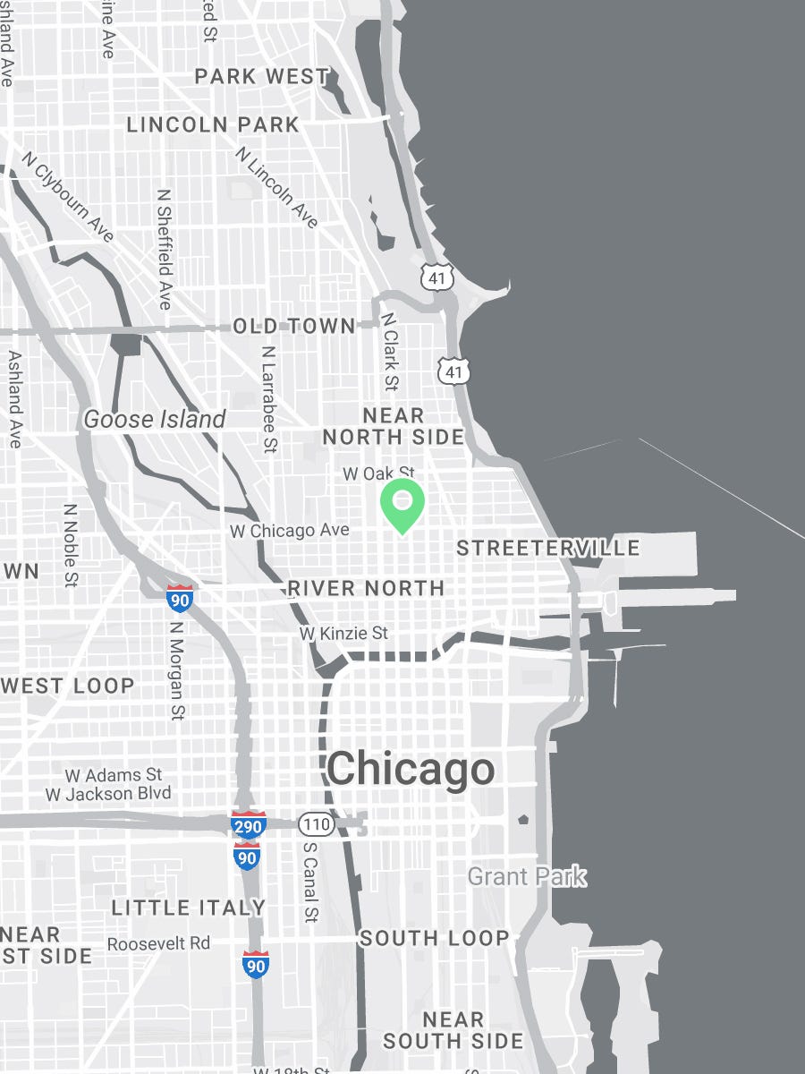 Map showing Verilife Chicago, IL recreational dispensary location