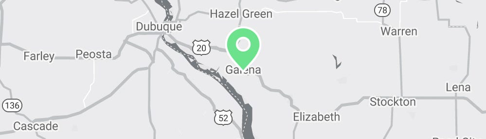 Map showing Verilife Galena, IL recreational dispensary location