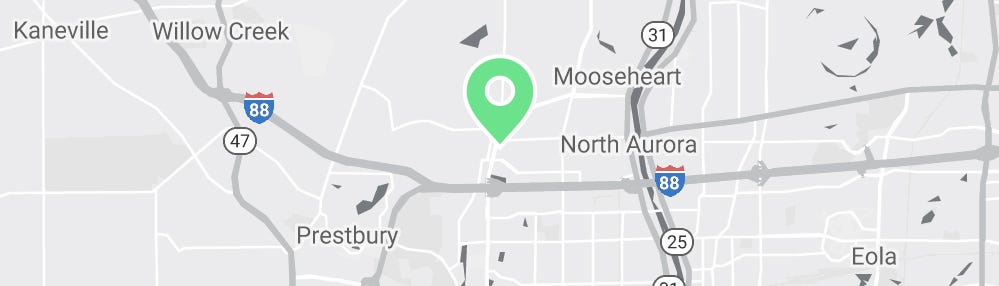 Map showing Verilife North Aurora, IL medical dispensary location