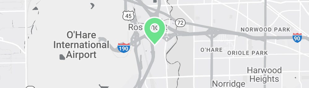 Map showing Verilife Rosemont, IL recreational dispensary location