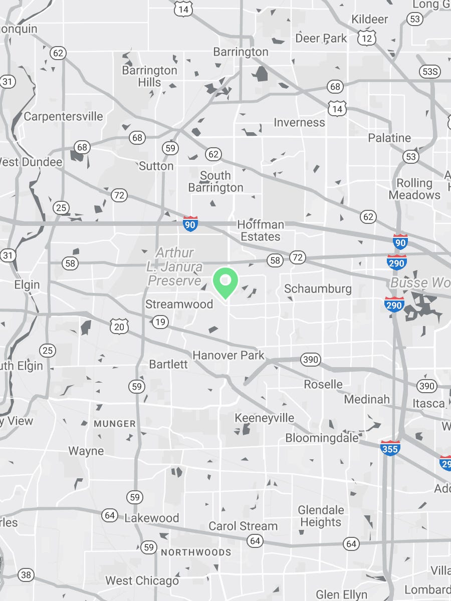 Map showing Verilife Schaumburg, IL recreational dispensary location