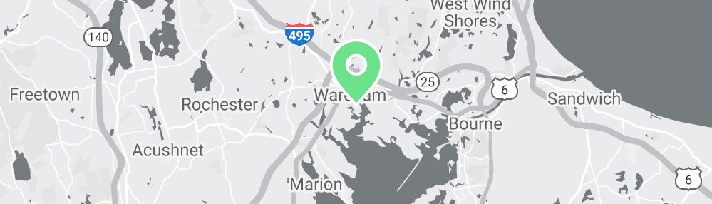 Map showing Verilife Wareham, MA medical dispensary location