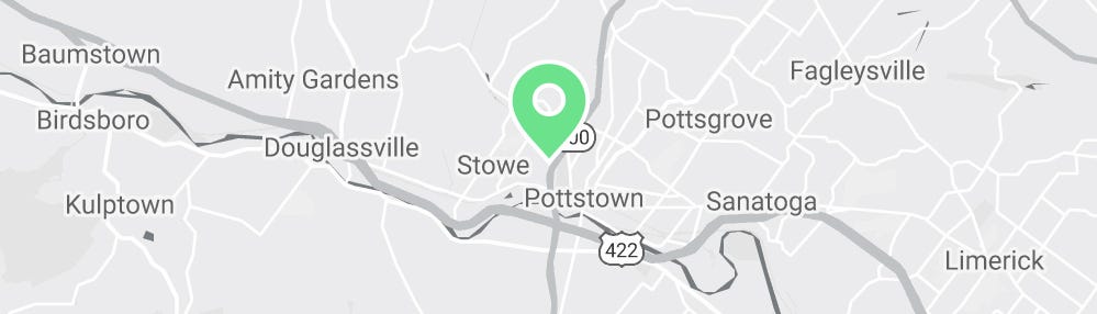 Map showing Verilife Pottstown, PA medical dispensary location