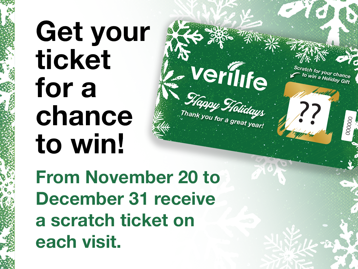 Get your ticket for a chance to win! From November 20 to December 31 receive a scratch ticket on each visit. Learn More